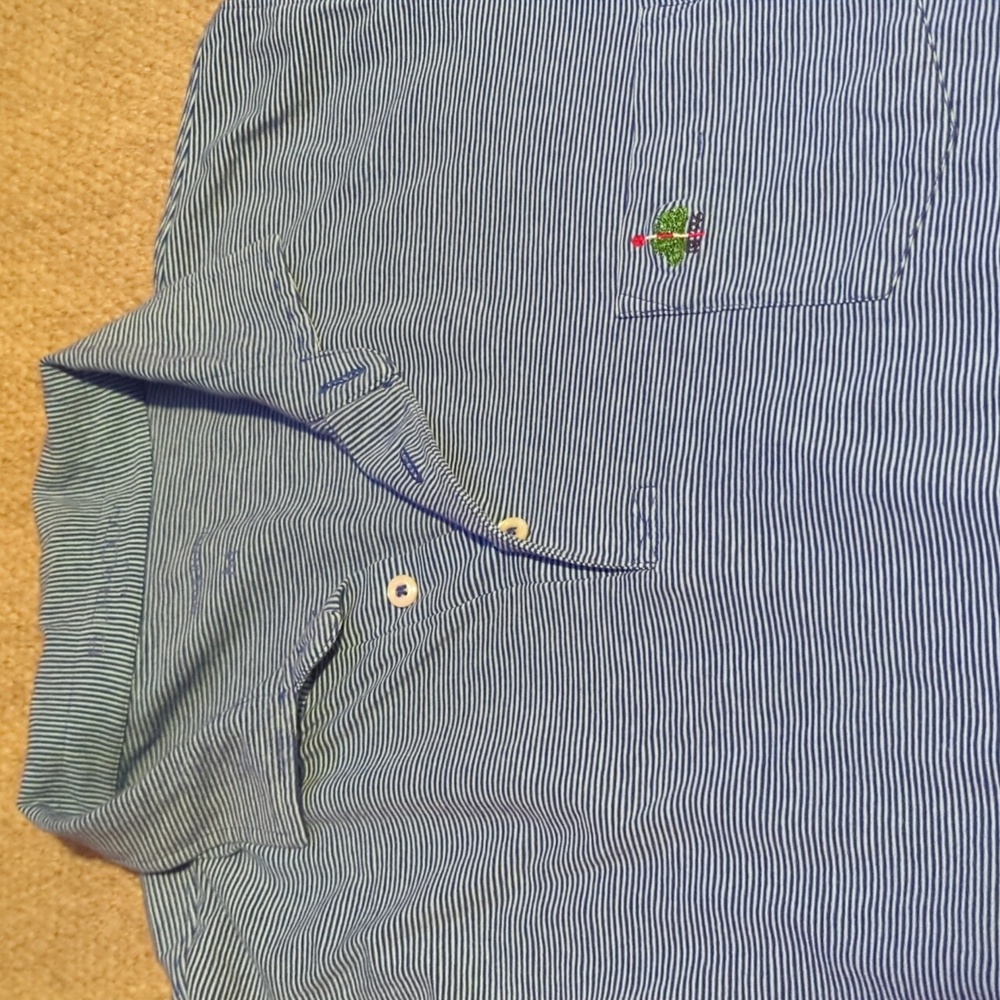 Mens B Draddy stripped pocket golf polo size medium Merion golf club